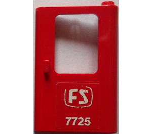 LEGO rouge Porte 1 x 4 x 5 Train Droite avec "FS" et "7725" Autocollant (4182)