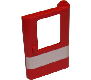 LEGO Rosso Porta 1 x 4 x 5 Treno Destra con Bianco Striscia (4182)