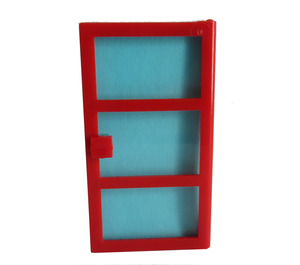 LEGO rouge Porte 1 x 4 x 6 avec 3 Panes et Transparent Light Bleu Verre (76041)