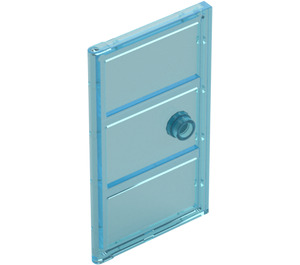 LEGO Red Door 1 x 4 x 6 with 3 Panes and Transparent Light Blue Glass and Stud Handle (60797)