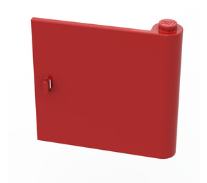LEGO Red Door 1 x 5 x 4 Right with Thick Handle (3194)