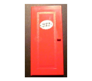 LEGO Red Door 1 x 6 x 10 with '232' Sticker