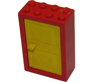 LEGO Rød Door 2 x 4 x 5 Frame with Yellow Door