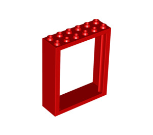 LEGO Red Door Frame 2 x 6 x 6 Freestyle (6235)