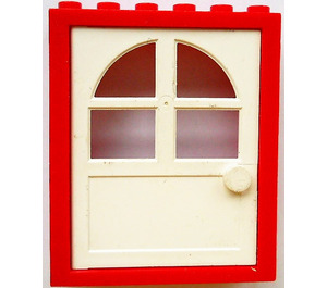 LEGO Red Door Frame 2 x 6 x 6 with White Door
