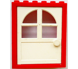 LEGO Rot Door Frame 2 x 6 x 6 with White Door (75546)