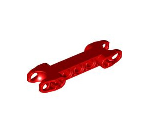 LEGO Red Double Ball Joint Connector with Squared Ends and Open Axle Holes (89651)