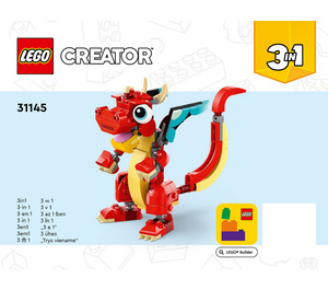 LEGO rot Drachen 31145 Instructions