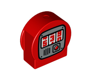 LEGO Red Duplo Brick 1 x 3 x 2 with Round Top with Meter with '539' with Cutout Sides (13703 / 14222)