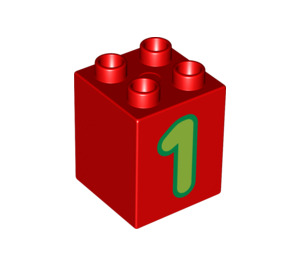 LEGO Red Duplo Brick 2 x 2 x 2 with 1 (11939 / 31110)