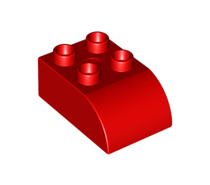 LEGO Red Duplo Brick 2 x 3 with Curved Top (2302)