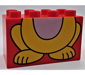 LEGO Red Duplo Brick 2 x 4 x 2 with Cat legs and body (31111)