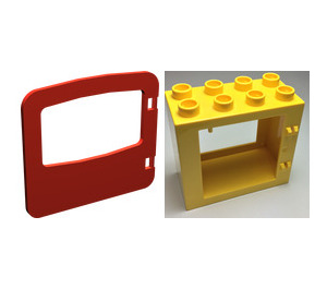 LEGO Red Duplo Door Frame with Door