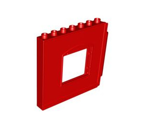 LEGO Red Duplo Panel 1 x 8 x 6 with Window - Left (51260)