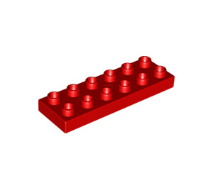 LEGO rouge Duplo assiette 2 x 6 (98233)