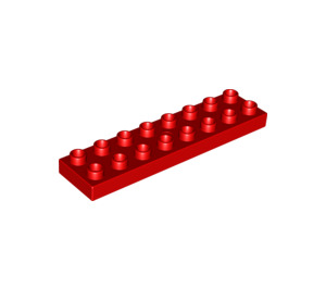 LEGO rouge Duplo assiette 2 x 8 (44524)