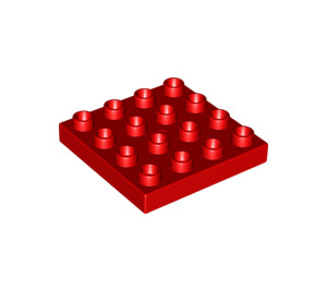 LEGO rouge Duplo assiette 4 x 4 (14721)