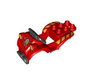 LEGO Red Duplo Quad/Bike Body with Fire logo (54005 / 55886)
