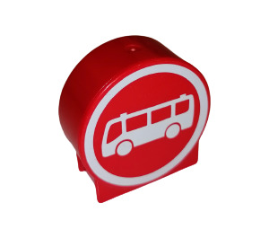 LEGO Red Duplo Round Sign with Bus with Round Sides (41970 / 64934)