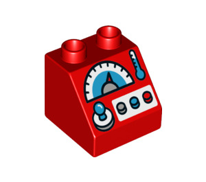 LEGO rot Duplo Steigung 2 x 2 x 1.5 (45°) mit buttons (6474 / 49559)