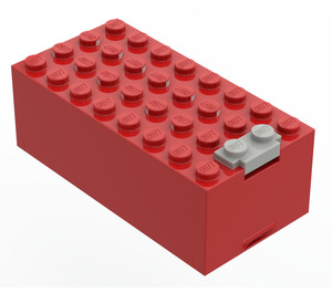LEGO Rood Electric 9V Battery Doos 4 x 8 x 2.3 met Onderzijde Deksel (4760)
