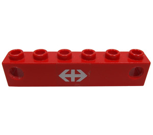 LEGO Red Electric Light Prism 1 x 6 Holder with 'Swiss Federal Railways' Logo Sticker