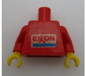 LEGO Red Exxon Fuel Tank Operator with Torso Sticker Torso (973)