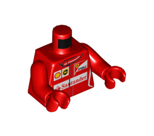 LEGO Red F14 T & Scuderia Ferrari Truck Race Car Pilot Minifig Torso (973 / 76382)