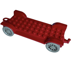 LEGO Red Fabuland Car Chassis 12 x 6 Old with Hitch