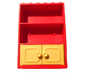 LEGO rouge Fabuland Armoire 2 x 6 x 7 avec Jaune Doors