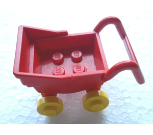 LEGO Red Fabuland Pram with Yellow Wheels