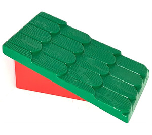 LEGO Red Fabuland Roof Slope with Green Roof and No Chimney Hole
