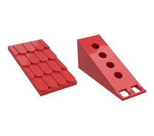 LEGO rouge Fabuland Roof Support avec rouge Roof Pente et pas de trou de cheminée