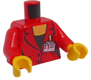 LEGO Rot Weiblich Minifigur Torso mit "Press"-Abzeichen (973 / 76382)