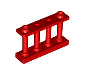 LEGO Rot Zaun Spindled 1 x 4 x 2 mit 2 oberen Noppen (30055)