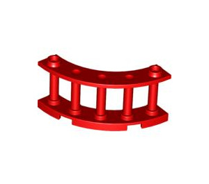 LEGO Red Fence Spindled 4 x 4 x 2 Quarter Round with 2 Studs (30056)