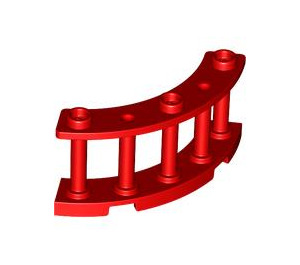 LEGO Red Fence Spindled 4 x 4 x 2 Quarter Round with 3 Studs (21229)