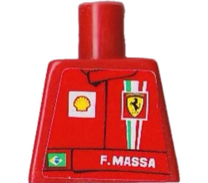 LEGO Rood Ferrari F. Massa Torso zonder armen (973)