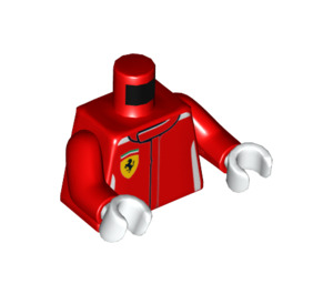 LEGO Red Ferrari Racing Driver with Red Suit and Black Helmet Minifig Torso (973 / 76382)