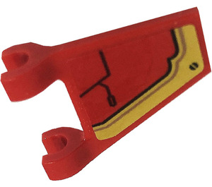 LEGO Red Flag 2 x 2 Angled with Screw, Lines, Plate Sticker without Flared Edge (44676)