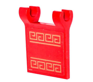 LEGO rouge Drapeau 2 x 2 avec Golden Décoration Autocollant avec bord évasé (80326)