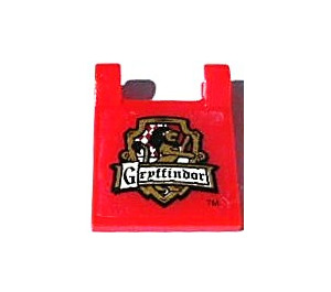 LEGO Red Flag 2 x 2 with Gryffindor Arms Sticker without Flared Edge (2335)