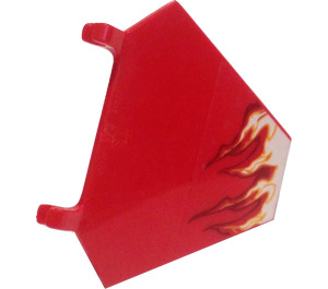 LEGO Red Flag 5 x 6 Hexagonal with Fighter Jet Flames (Right) Sticker with Thin Clips (51000)