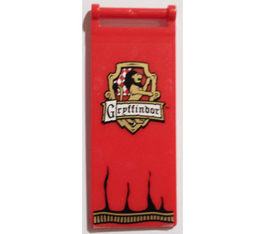 LEGO Red Flag 7 x 3 with Bar Handle with Gryffindor Shield Sticker (30292)