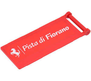 LEGO Red Flag 7 x 3 with Bar Handle with 'Pista di Fiorano' Sticker (30292)