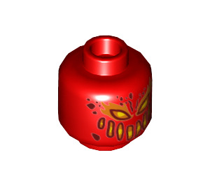 LEGO Red Flama Minifigure Head (Recessed Solid Stud) (3626 / 25536)