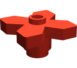 LEGO rot Blume 2 x 2 mit Angular Blätter (4727)