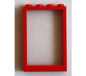 LEGO Red Frame 1 x 4 x 5 with Transparent Glass