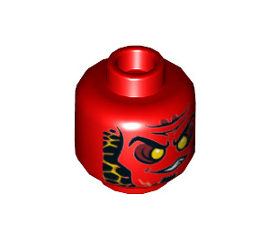 LEGO Red General Magmar Minifigure Head (Recessed Solid Stud) (3626 / 24171)