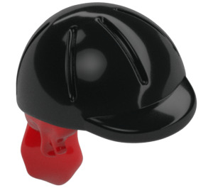 LEGO Rood Haar met Zwart Paard Riding Helm (10216 / 92254)